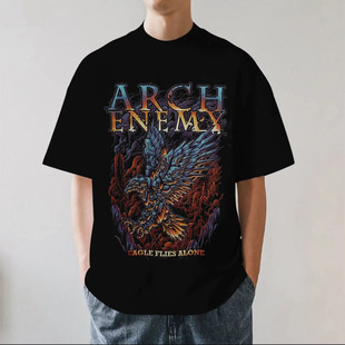 Arch Enemy大敌乐队旋律摇滚重磅280g纯棉男短袖T恤宽松死亡金属