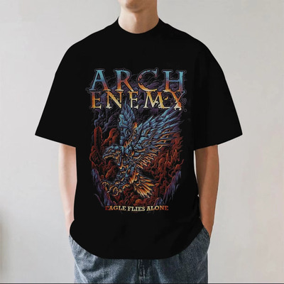 Arch Enemy大敌乐队旋律摇滚重磅280g纯棉男短袖T恤宽松死亡金属