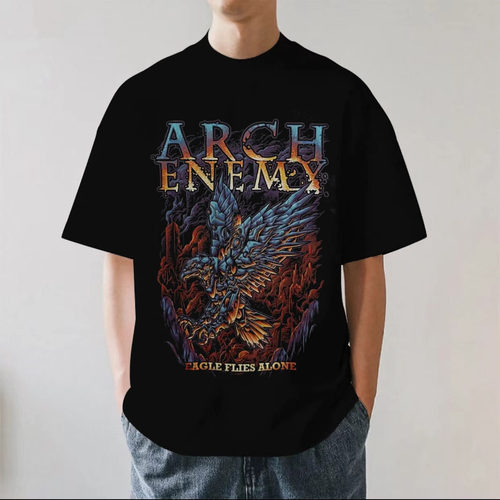 Arch Enemy大敌乐队旋律摇滚重磅280g纯棉男短袖T恤宽松死亡金属