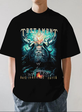 Testament圣约乐队欧美金属夏季街头摇滚重磅纯棉男女短袖T恤宽松