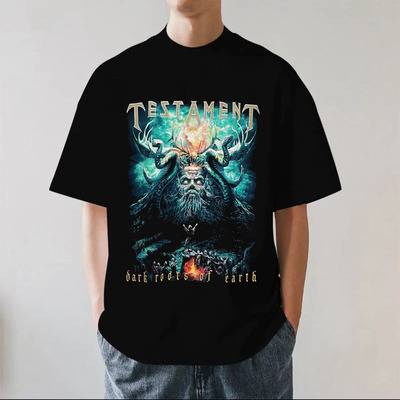 Testament圣约乐队欧美金属夏季街头摇滚重磅纯棉男女短袖T恤宽松