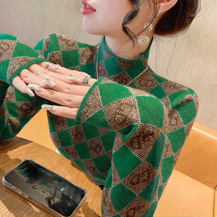 半高领毛衣女冬季2025新款时尚洋气时髦内搭加厚打底衫针织上衣女