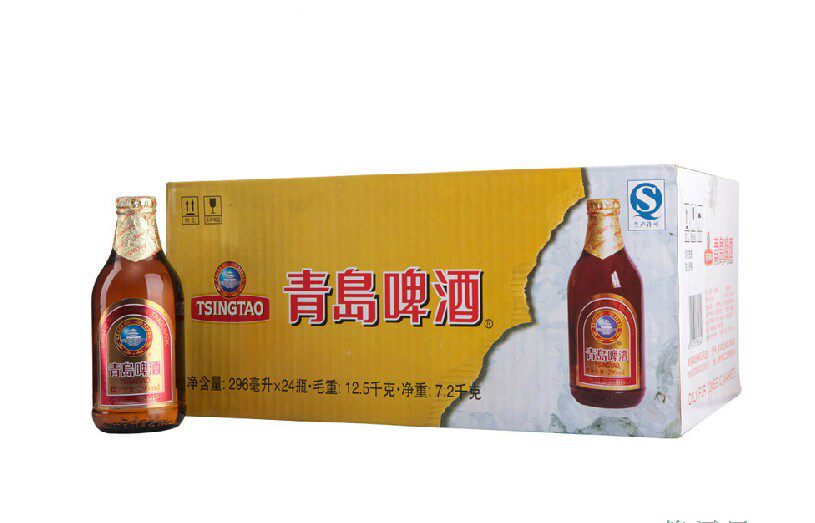 青岛啤酒/小瓶青岛小棕金 小金质 296ml 24 一箱价青岛出口多啤酒
