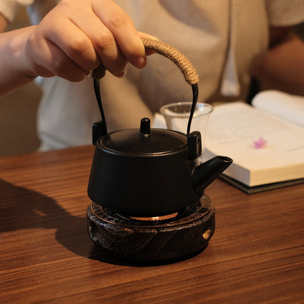 桐木温茶炉蜡烛加热茶壶保温底座日式烘茶炉温酒器加热底座茶具