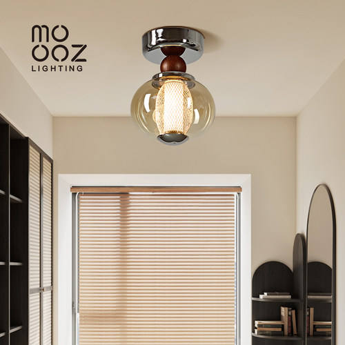 中古风过道灯走廊灯2025新款复古高级感玻璃吸顶灯楼梯入户玄关灯