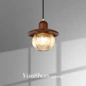 宋代美学南瓜卧室床头小吊灯中国风走廊过道单头禅意餐厅吧台灯具