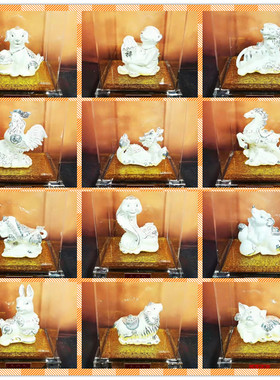 纯银摆件12生肖龙蛇招财鼠