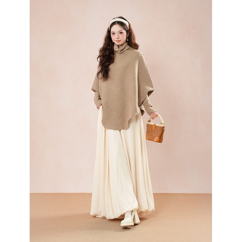 美人如玉 秋冬慵懒风针织上衣+垂坠感直筒长裙高级感优雅两件套女