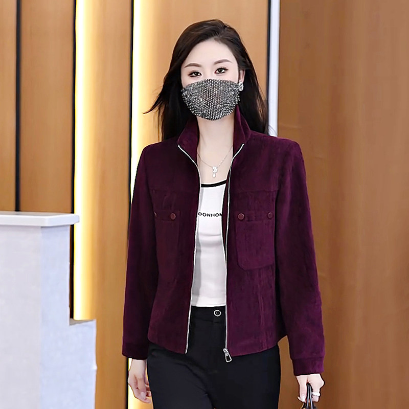 短款立领夹克外套女春款2026新款小个子显瘦休闲百搭女士拉链上衣