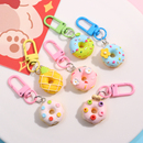 春季 卡通包包挂饰钥匙链创意礼物女 花朵蛋糕甜甜圈钥匙扣挂件女