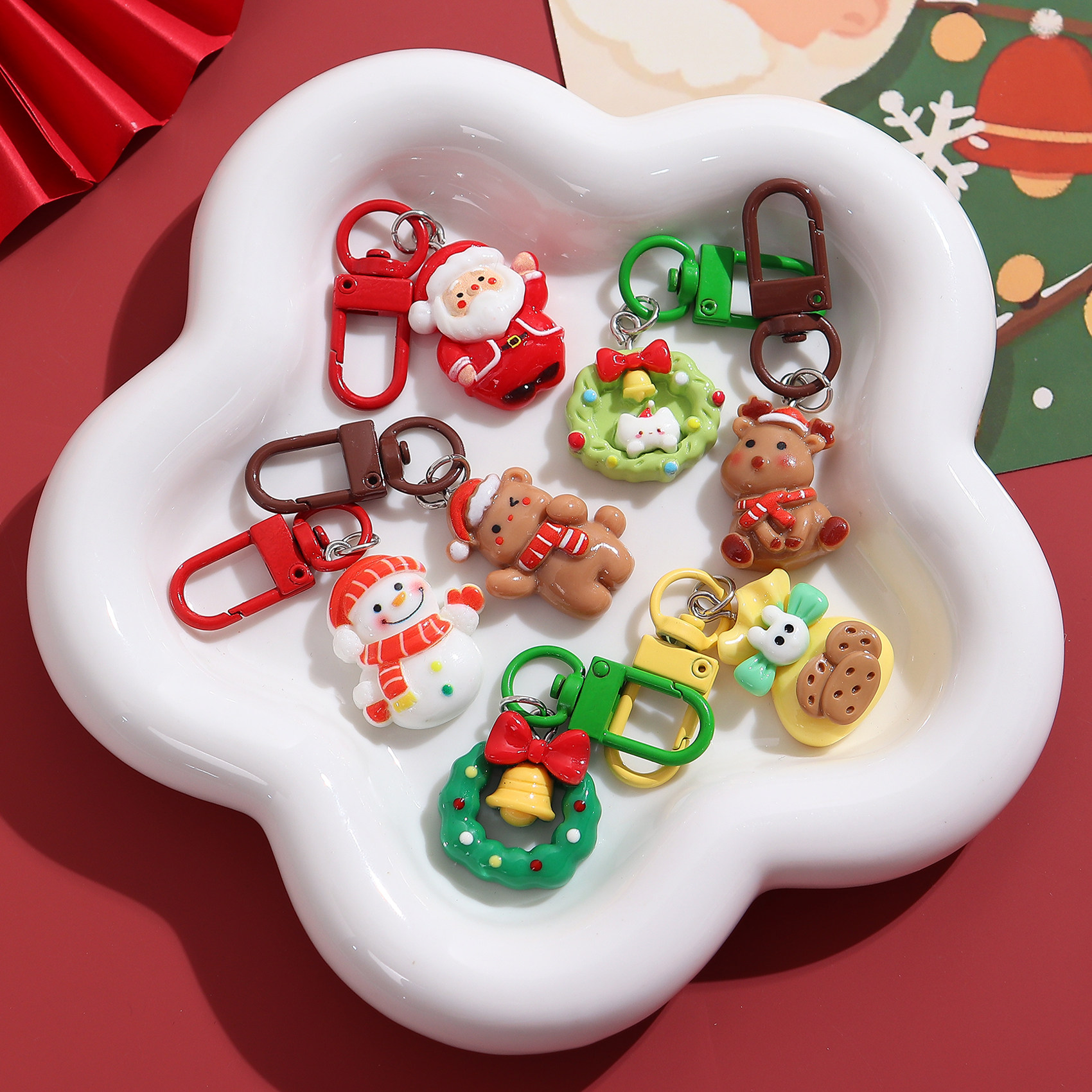 圣诞节钥匙扣挂件卡通可爱圣诞老人麋鹿可爱包挂饰创意礼物装饰品,节庆用品/礼品,钥匙扣,淘宝优惠券,粉丝福利购,淘宝优惠卷