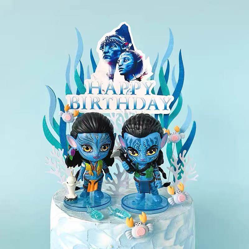 妮特丽杰克萨利阿凡达蛋糕摆件亚克力珊瑚海草插件海马小鲨鱼螃蟹