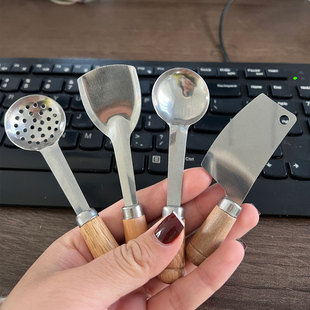 迷你小厨房微缩配件锅铲铁铲铲子炒菜儿童做饭专用锅儿童玩具