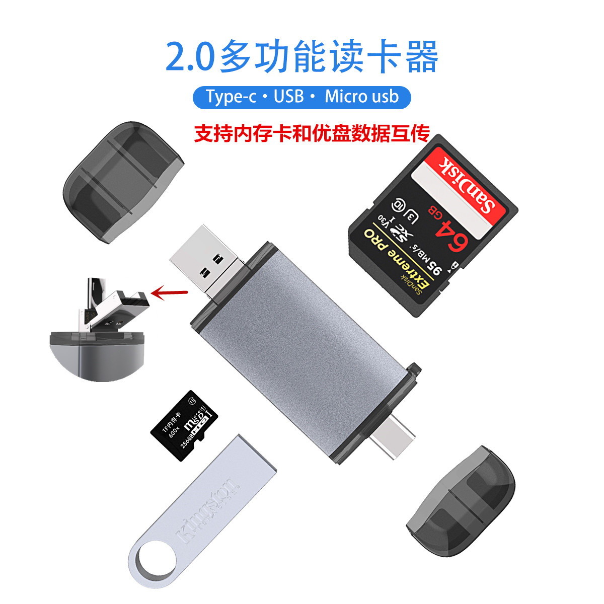 安卓多合一万能手机高速读卡器