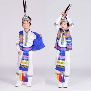 成人高山族服装 少数民族服饰 高山族儿童演出服 男童 小男孩表演