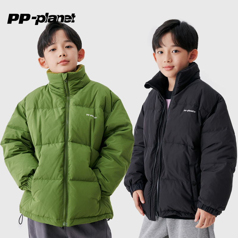 PP星球原创厚男女童立领羽绒服