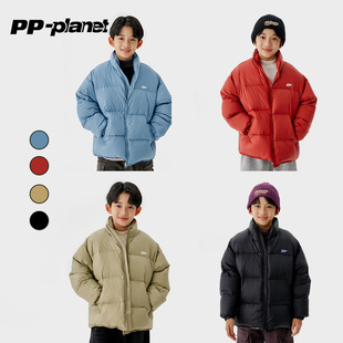 PP星球男童羽绒衣外套新冬季 儿童休闲立领保暖白鸭绒羽绒服