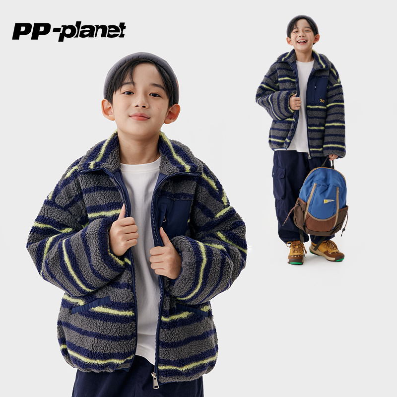 立领绗棉厚外套PP星球棉衣男冬