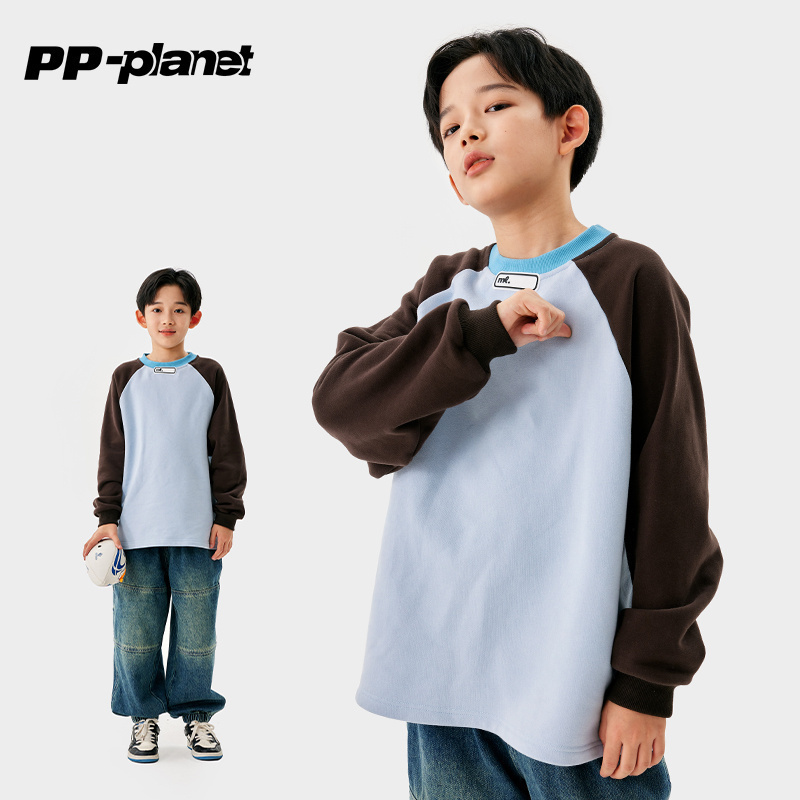 撞色自发热面料T恤PP星球男童