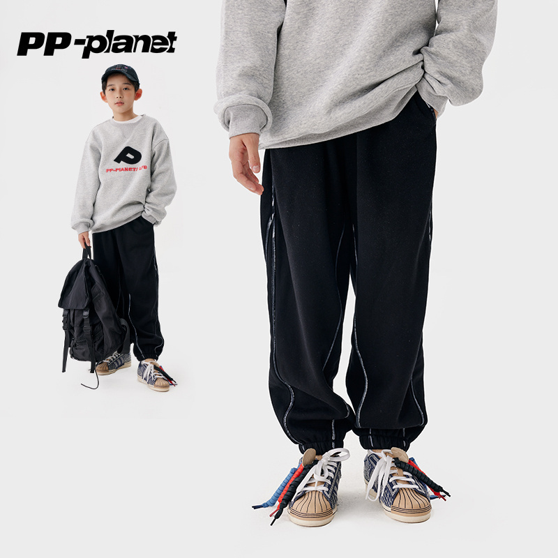 百搭束脚加绒休闲裤PP星球运动裤