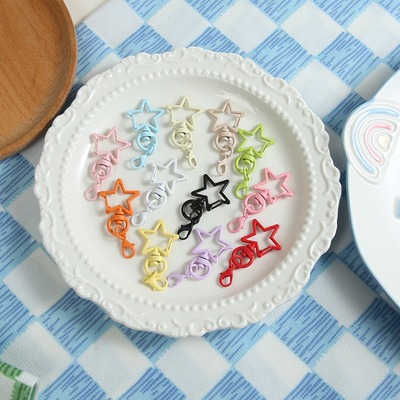 糖果色龙虾扣烤漆星星钥匙扣狗扣彩色喷漆门扣包挂件diy饰品配件