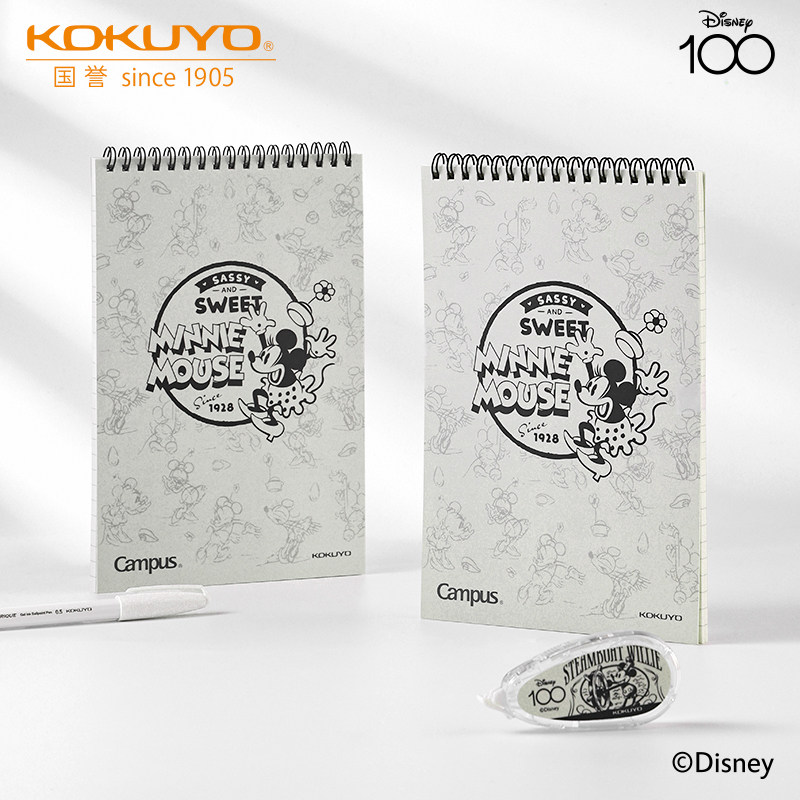 日本KOKUYO国誉新款迪士尼周年限定款A5上翻本螺旋本笔记本复古米奇玩具总动员单词本线圈本简约大学生记事本