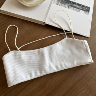 LEDIM WANG细肩带抹胸内衣文胸女白色内搭打底外穿2026春夏新款