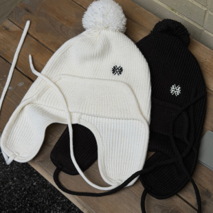 白色百搭秋冬新款 氛围感趣味雷锋针织帽女黑 帽 WANG红标 LEDIM
