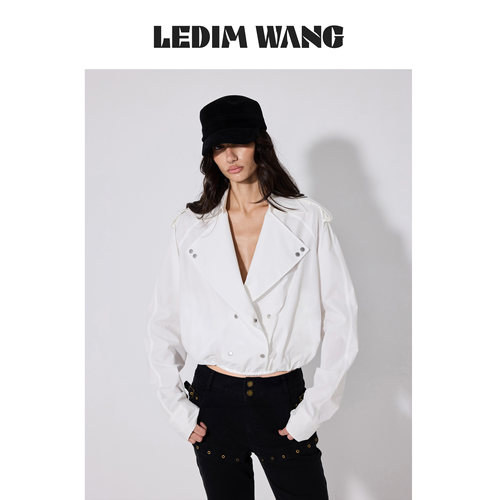 LEDIMWANG设计感风衣领长袖衬衣