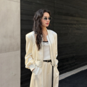 百搭2026春夏新款 LEDIM WANG垂感醋酸棒球夹克外套女白色直筒修身