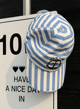 LEDIM WANG航海条纹棒球帽女撞色绣花休闲通勤百搭2026春季新款