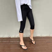 黑色打底裤 LEDIM 鲨鱼裤 女2025秋新款 WANG白标 轻薄塑形六分薄款