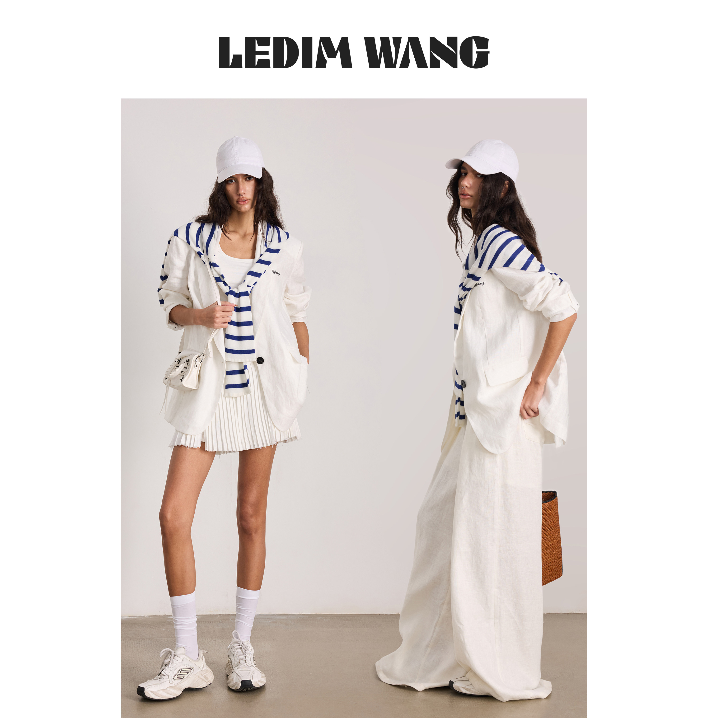LEDIM WANG松弛老钱风亚麻西服女款透气轻薄防晒抗皱外套26夏新款