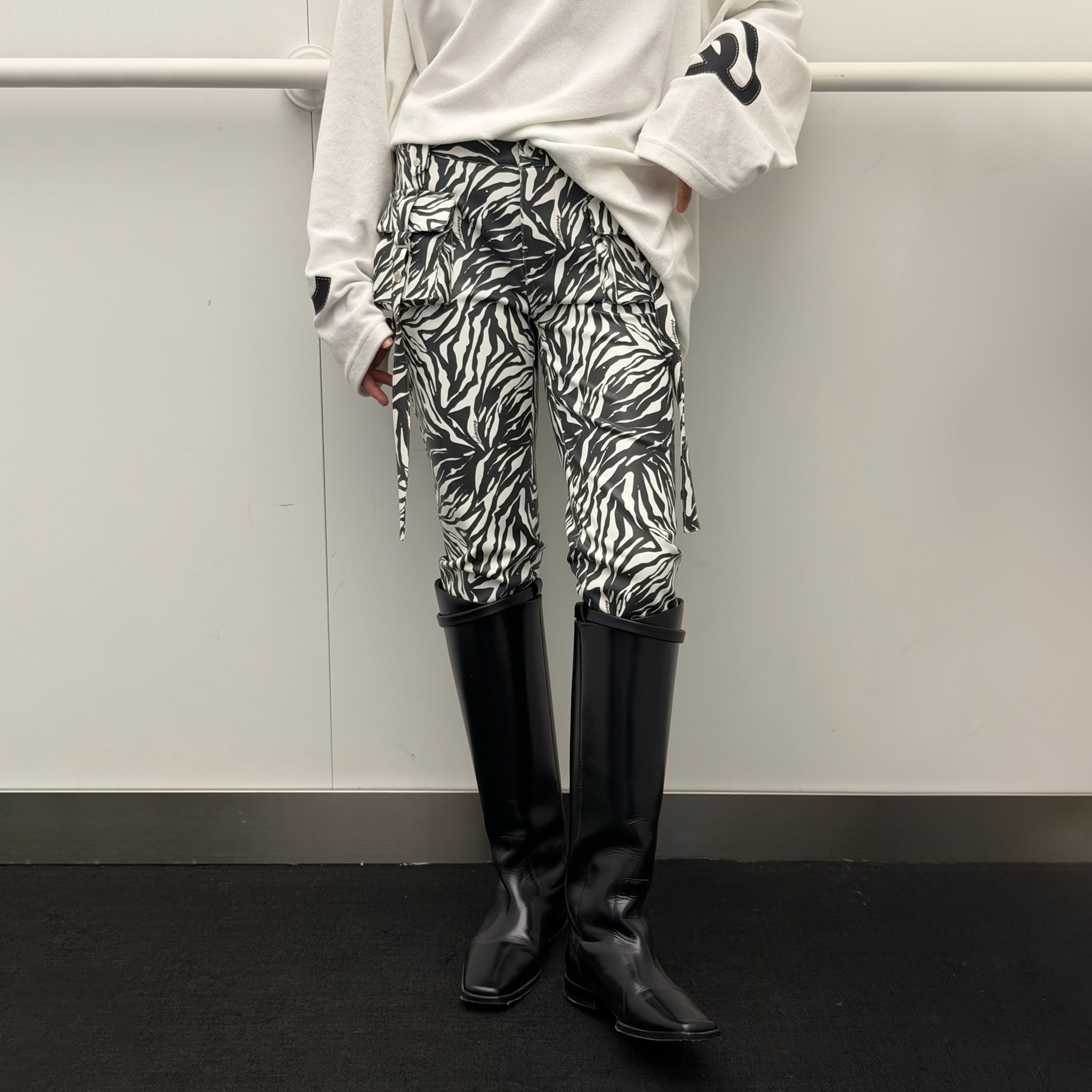 LEDIM WANG白标/斑马纹机能工装皮裤六分裤女紧身中裤25秋冬新款,女装/女士精品,皮裤,淘宝优惠券,粉丝福利购,淘宝优惠卷