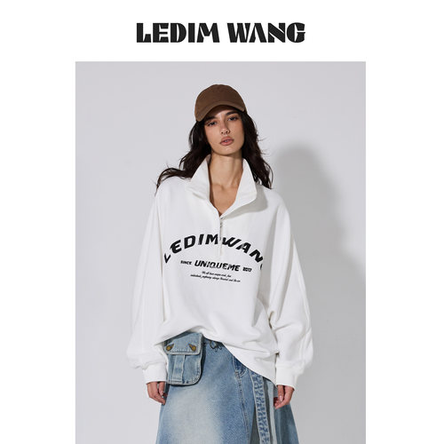 LEDIMWANG解构廓形立领套头卫衣