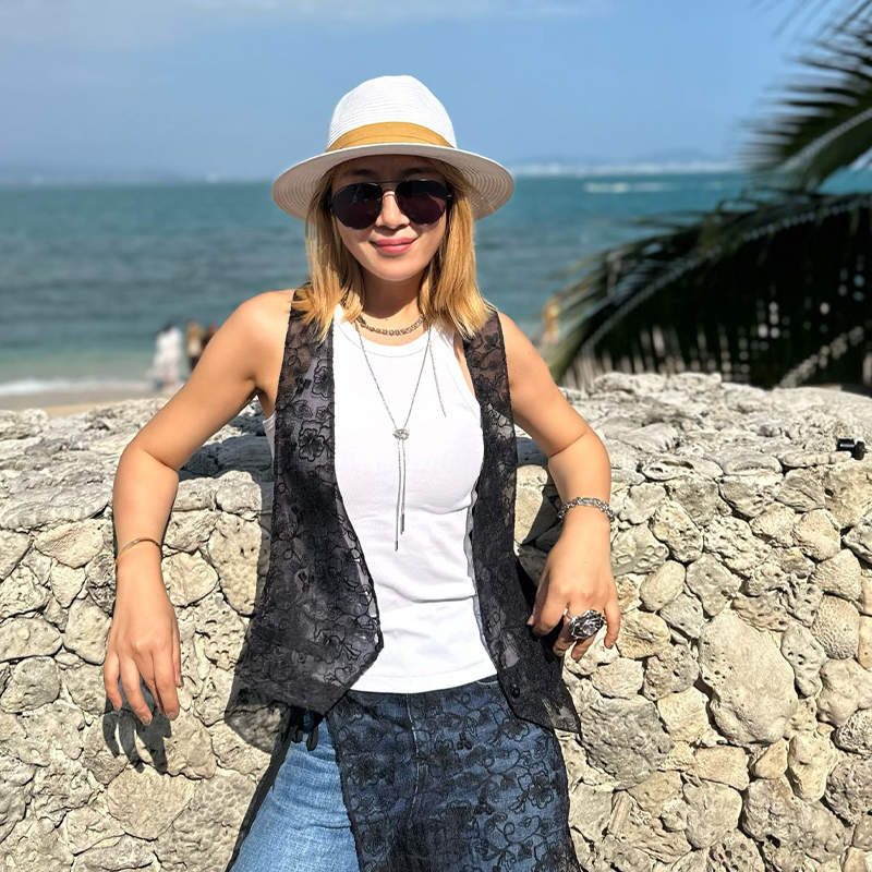 LEDIM WANG欧根纱绣花马甲女春夏季新款设计感小众透视小外套