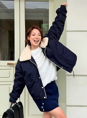 LEDIM WANG红标/复古风鹅绒羽绒服女短款可拆毛领外套25秋冬新款