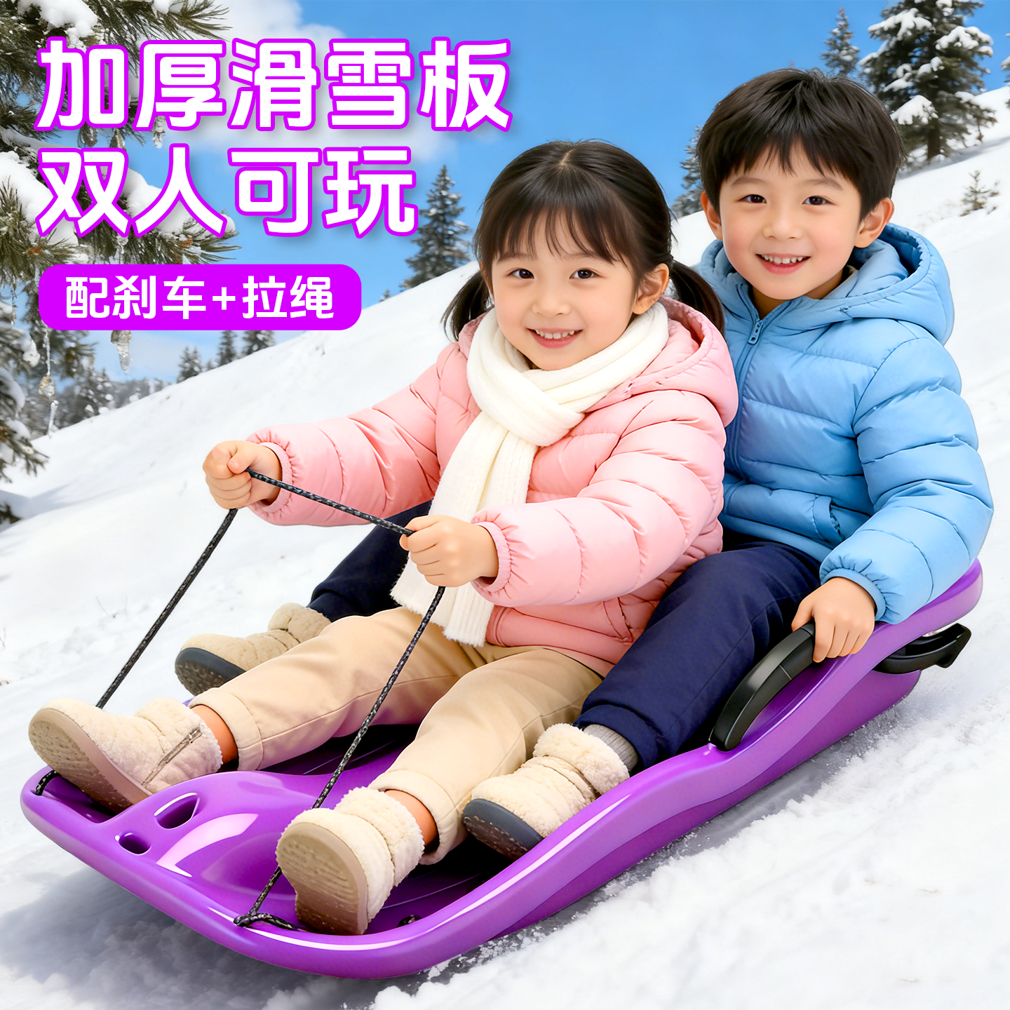 滑雪板儿童加厚耐磨成人雪橇车爬犁滑草板户外装备滑沙板玩雪工具,户外/登山/野营/旅行用品,双板滑雪板,淘宝优惠券,粉丝福利购,淘宝优惠卷