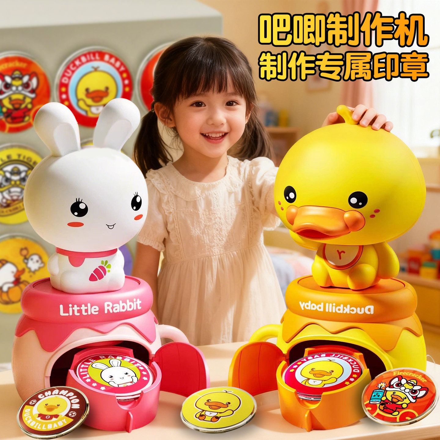 吧唧徽章制作机2025火爆儿童玩具女孩子小学生生日礼物元旦6-10岁,收纳整理,毛绒玩具收纳桶/箱,淘宝优惠券,粉丝福利购,淘宝优惠卷