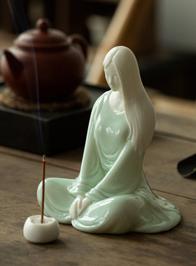 德化白瓷陶瓷线香插香座禅意茶道