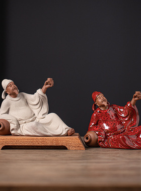 古风禅意人物李白雕像塑家