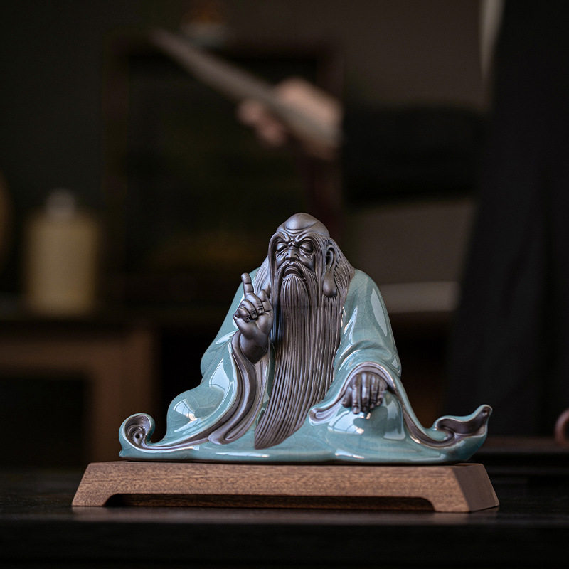 老子摆件陶瓷中式人物雕像客厅书房桌面装饰雕塑工艺品礼品