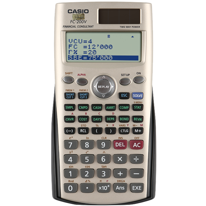 卡西欧 fc-200v 金融理财计算器 fc200v 适合CFA/AFP金融考试
