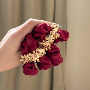 新年2026本命年发绳头绳女发圈马年红色饰品过年礼物头饰发饰皮筋