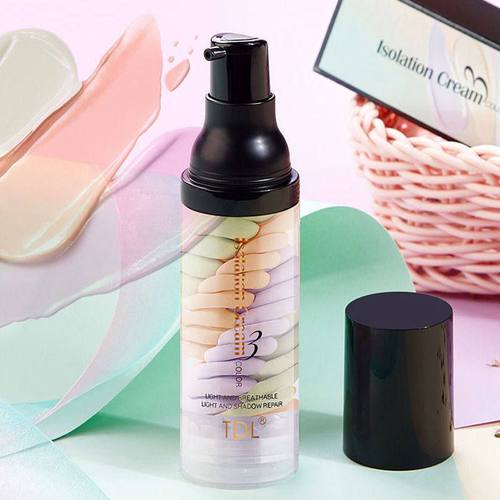 TDL三色鸟屎隔离霜素颜提亮遮瑕防水防水持妆保湿妆前乳bb霜