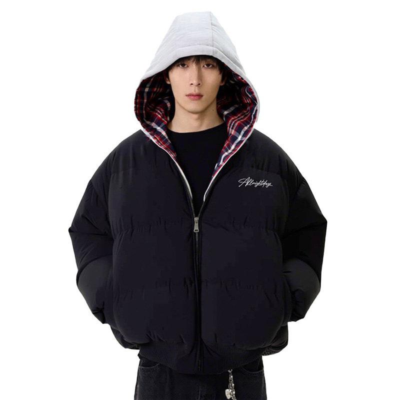 SNUN正签名字母拼接保暖加厚棉服