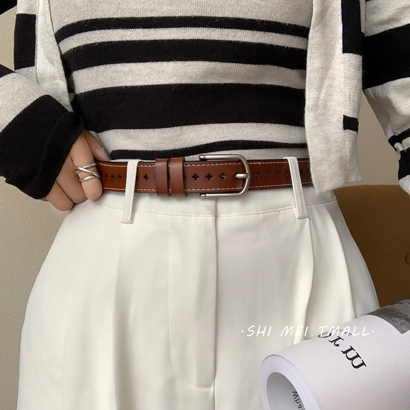 ins复古镂空皮带女款时尚休闲百搭针扣裤带简约个性裤子搭档腰带