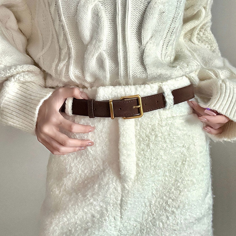简约方头扣腰带女款2025新款秋冬小众高级百搭时尚复古棕色皮带潮,服饰配件/皮带/帽子/围巾,腰带/皮带/腰链,淘宝优惠券,粉丝福利购,淘宝优惠卷