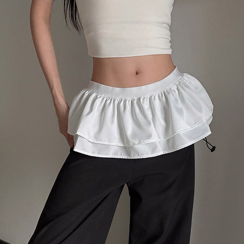 屁帘裤子女2026新款腰带配饰芭蕾风半身裙小众辣妹双层叠穿蛋糕裙