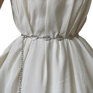 金属设计感腰链女配饰百搭银色潮配裙子腰带复古时尚2025新款皮带